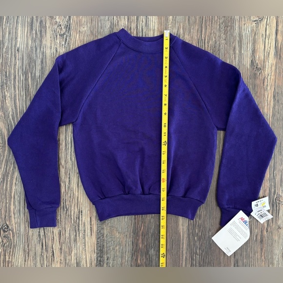 Vtg 90s JERZEES NUBLEND Girls M 10-12 Purple Crewneck Sweatshirt USA NOS NWT - Picture 3 of 9